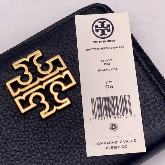 Tory Burch Britten Medium Wallet Black - Picture 7 of 9